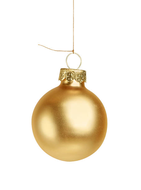 istock Little golden christmas ball isolated 156450828