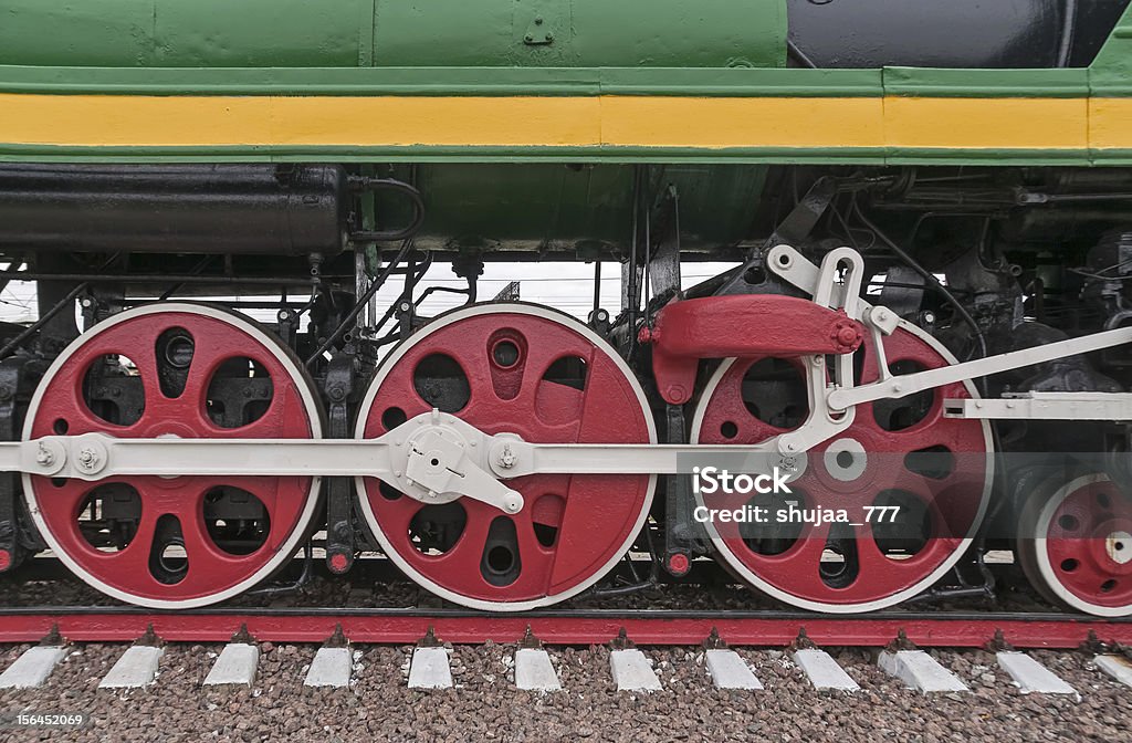 Et équipement de transmission de roues locomotive à vapeur - Photo de Acier libre de droits