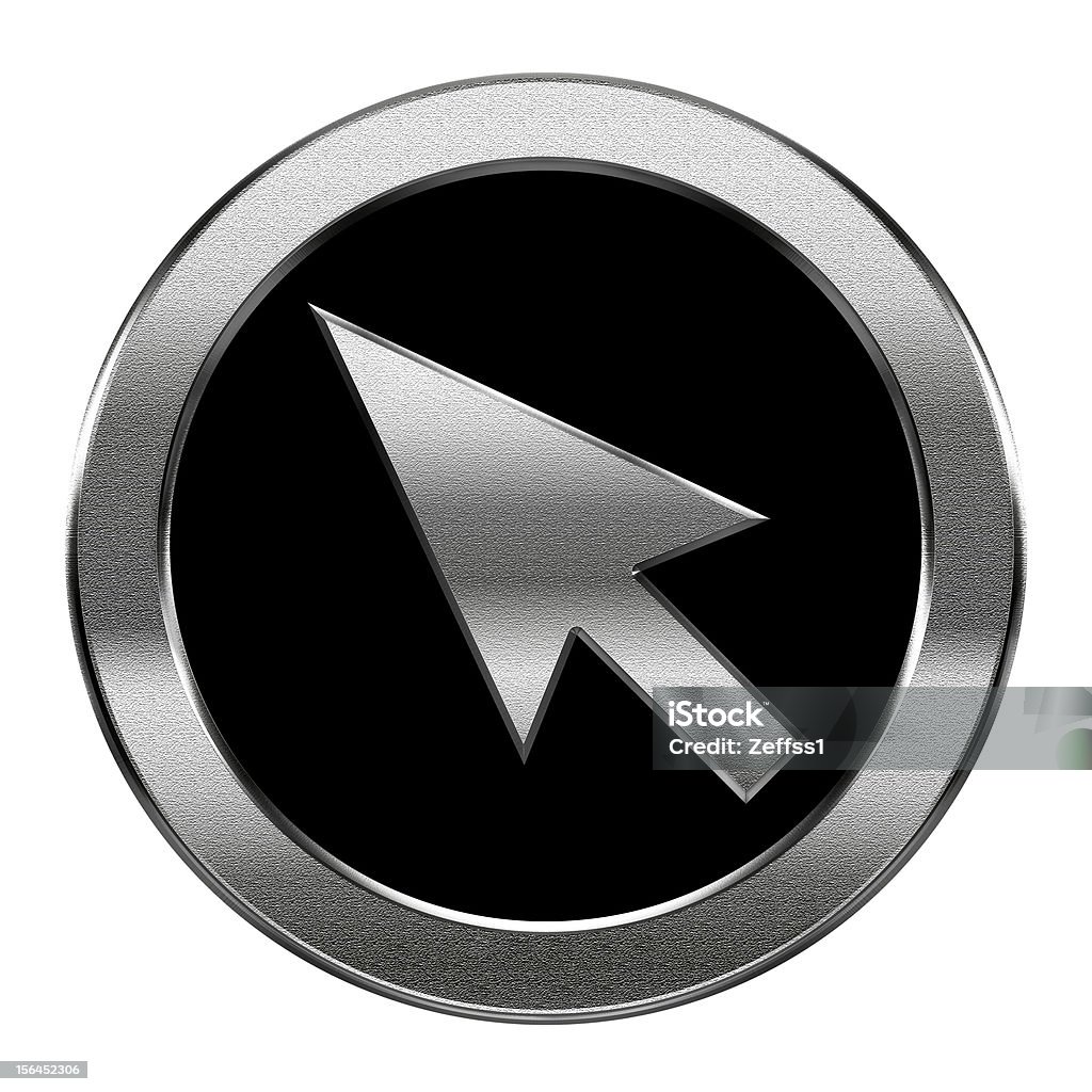 cursor icono de plata, aislado sobre fondo blanco - Ilustración de stock de Color negro libre de derechos