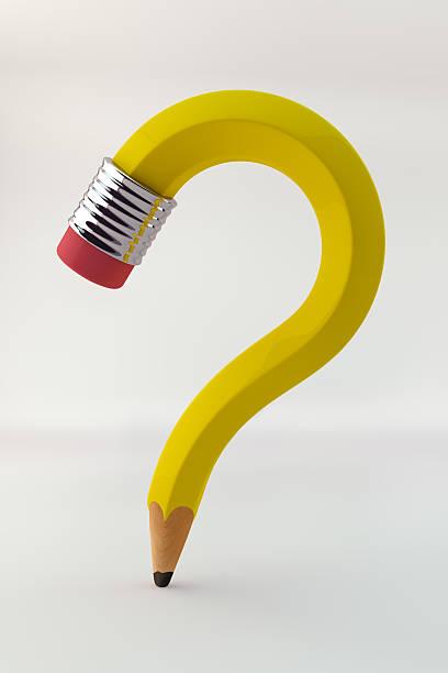 Pencil shaped as a Question Mark stock photo