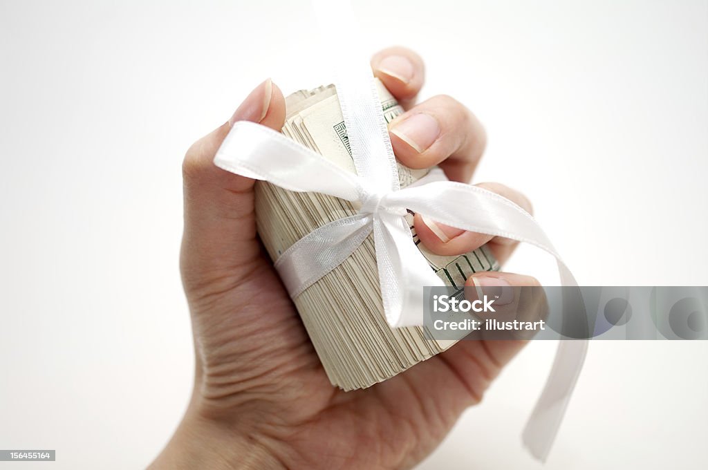 Dollar in der hand roll - Lizenzfrei Band Stock-Foto