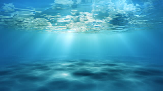Underwater Background with Sun Light and Reflections