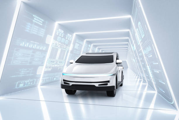 istock Ev car or electric vehicle with digital graphic interface 1564614694