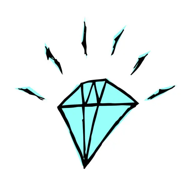 Vector illustration of Diamond doodle style.