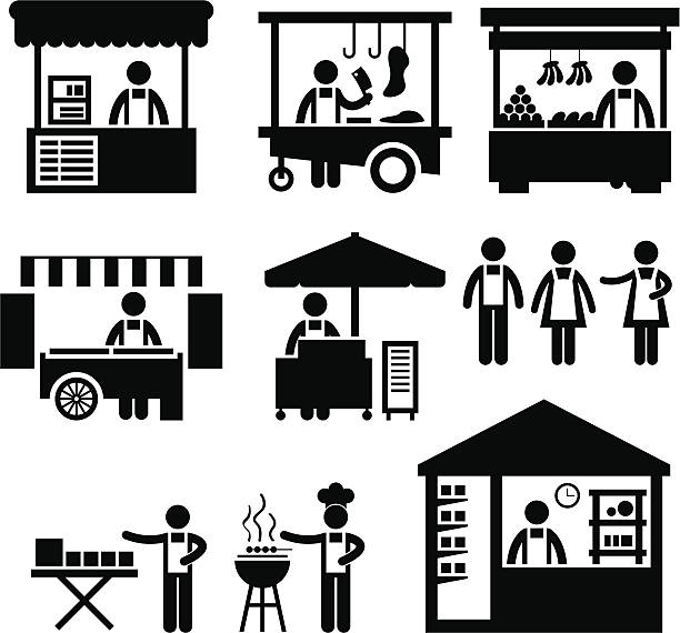 ビジネスブース保管所市場 pictogram - 露店点のイラスト素材／クリップアート素材／マンガ素材／アイコン素材