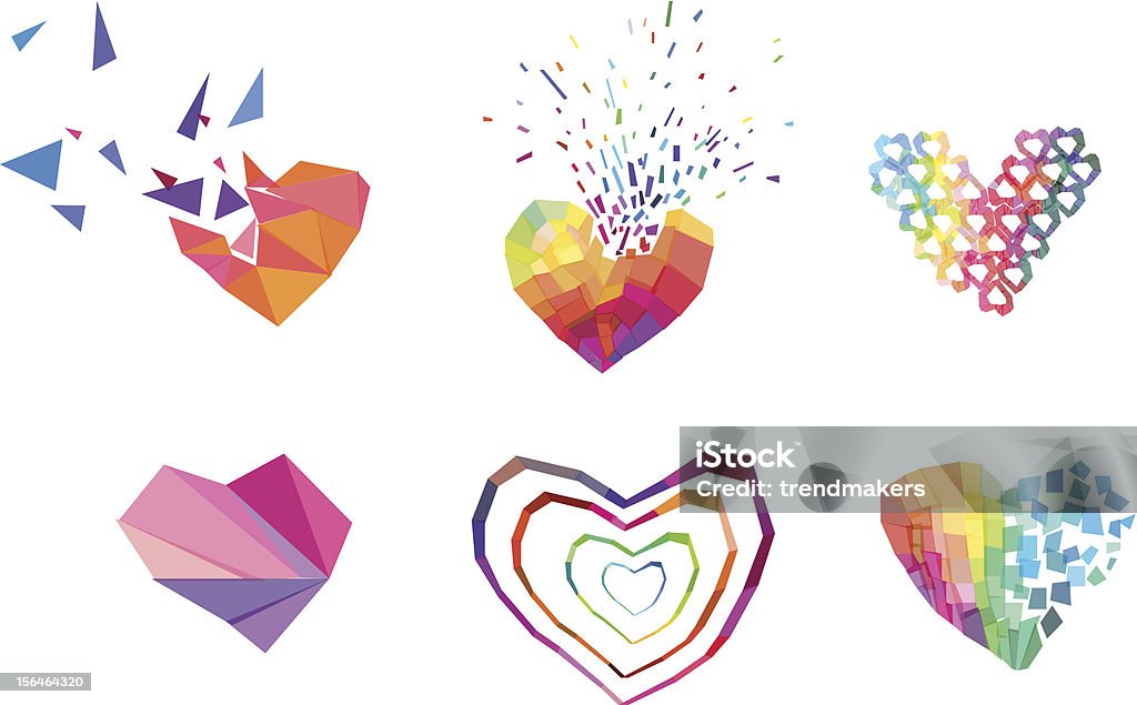 Polygonal coeur - clipart vectoriel de Abstrait libre de droits