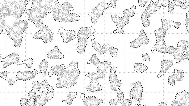 wektorowa mapa konturowa. tło schematu topograficznego. teren ilustracyjny. - relief map topography extreme terrain mountain stock illustrations