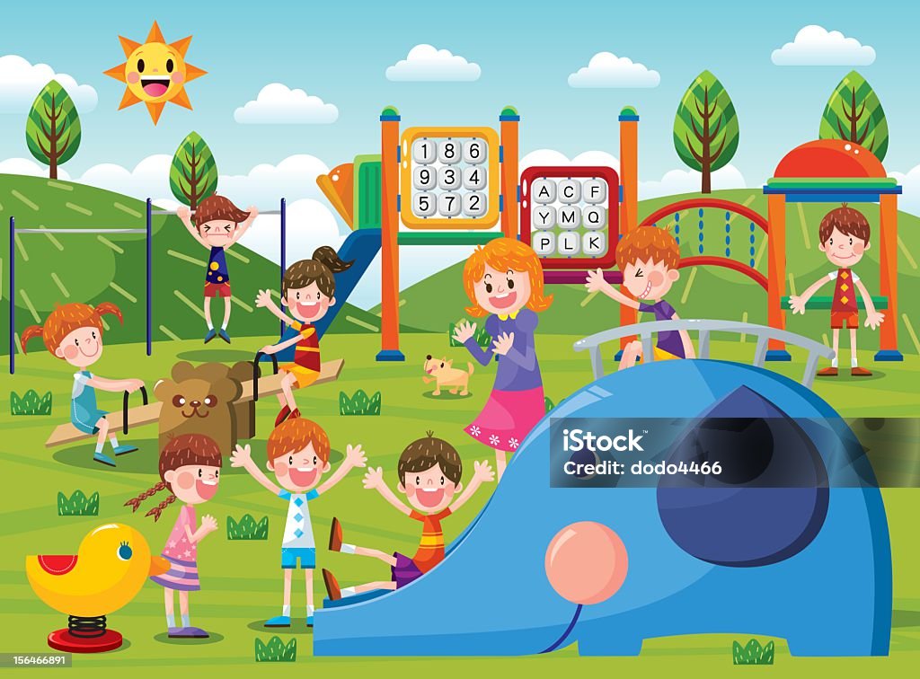 Детская площадка - Векторная графика Общественный парк роялти-фри