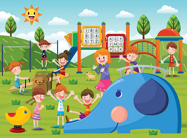 Vector illustration of The playground