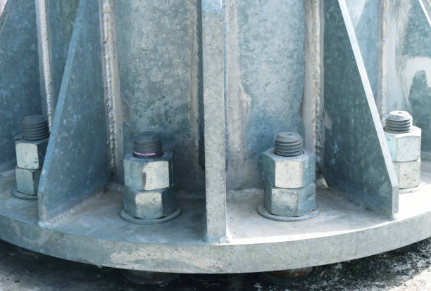 istock Bolt and nut for connection steel high mast. 1564671103