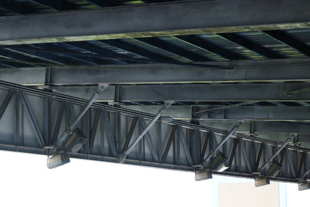 Roof cantilever h-beam structure.