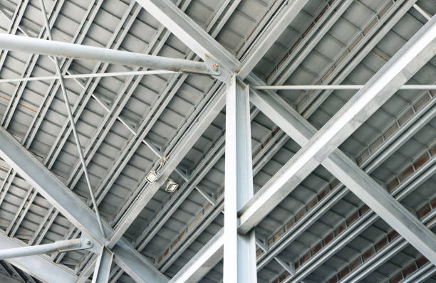 istock Stadium stands h-beam steel structure. 1564671537