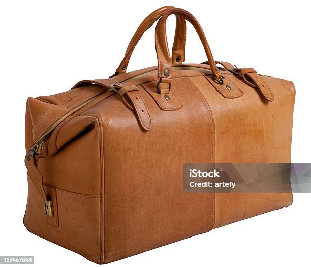 Old Leather Gripsack Stock Photo - Download Image Now - Leather, Bag, Suitcase