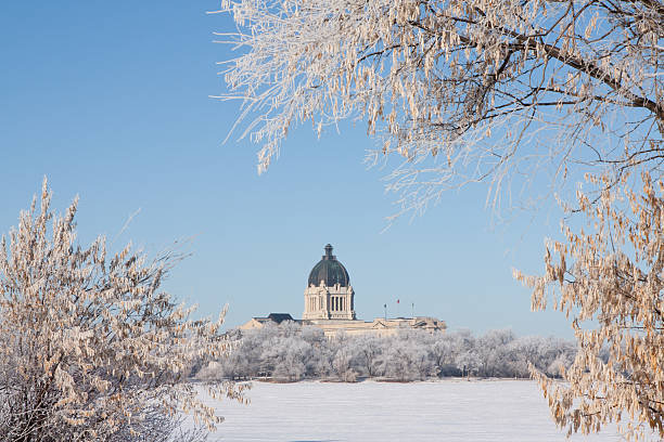 istock Saskatchewan Legislative Building with frost covered trees in winter 156467973
