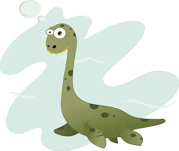 Vector illustration of Loch Ness Monster