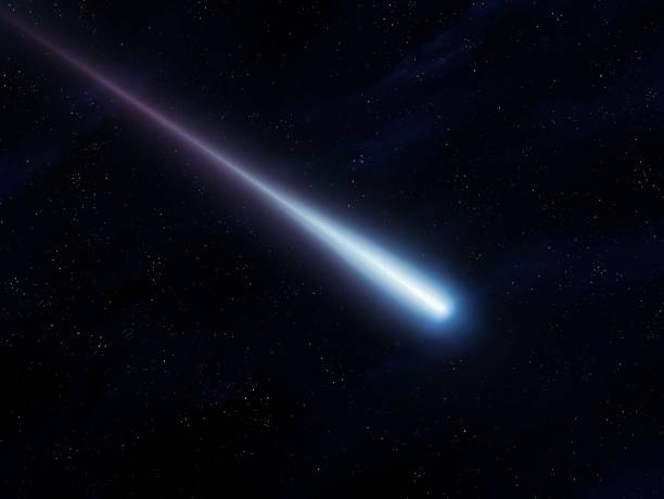 istock Falling meteorite isolated. Bright fireball at night. 1564685840