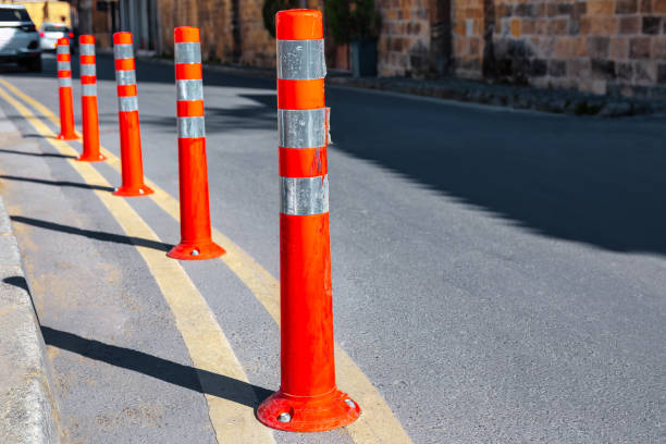 istock Traffic cones on a road 1564690296