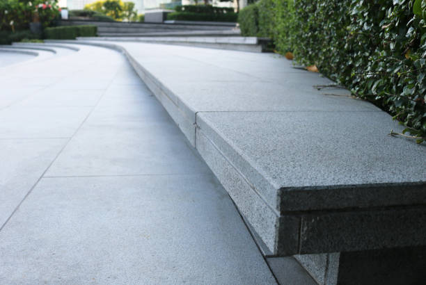 istock Closeup granite tile floor and staircase side. 1564716806