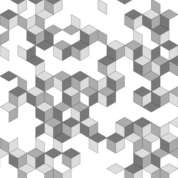 Vector illustration of Cube/ polygon pattern, with gaps