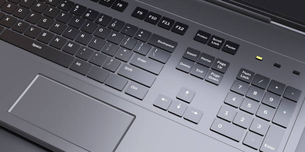 istock Computer laptop keyboard, black color closeup 1564743408