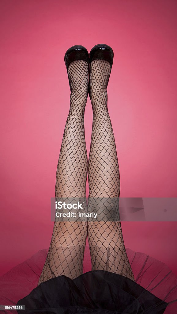 Pernas de mulher em meias pretas - Royalty-free Adulto Foto de stock
