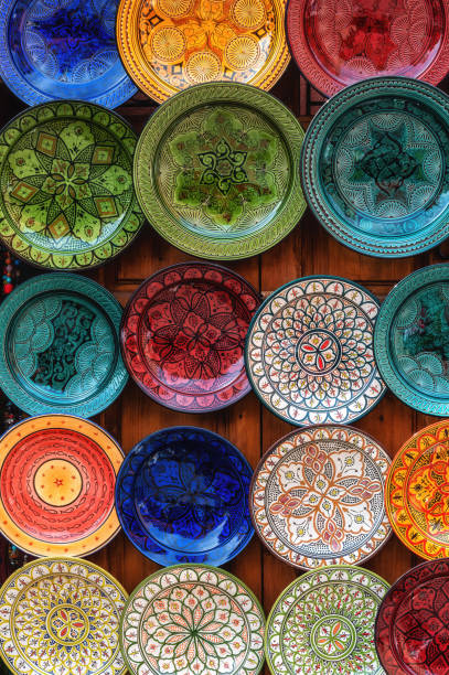 istock Beautiful and colorful ceramic plates in Marrakech, Morocco. 1564768419