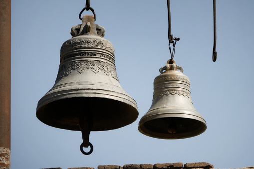 Tbilisi, Georgia - May 10, 2022: Bells in Narikala Fortress in Tbilisi.