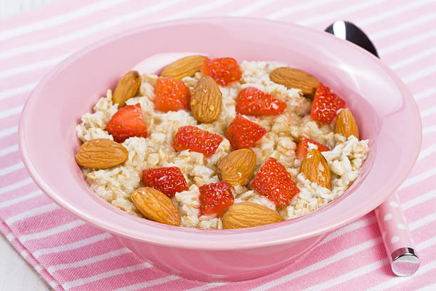 Oatmeal porridge stock photo