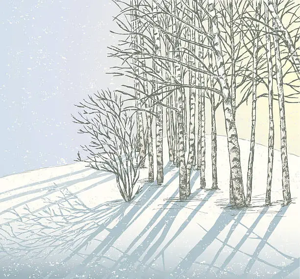 Vector illustration of winter day