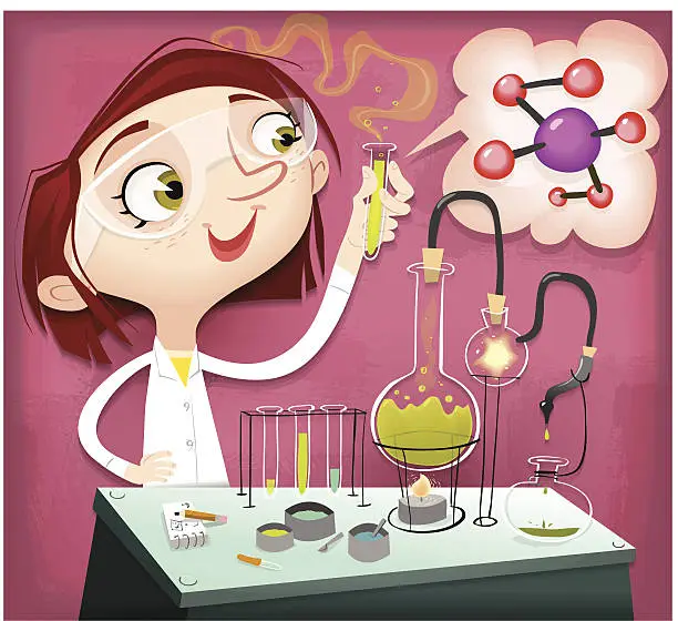 Vector illustration of Laura's Chemistry Homework