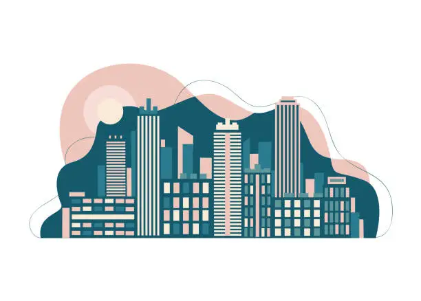 Vector illustration of city simple style