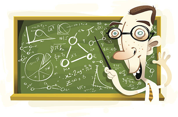 profesor mathberger - education classroom advice mathematics stock illustrations