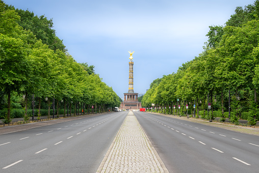 Cityscape of Berlin Victory Column at Berlin Tiergarten