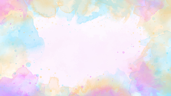 Abstract pastel unicorn of stain splash watercolor background. Abstract artistic used as being an element in the decorative design of invitation, cards, or wall art.