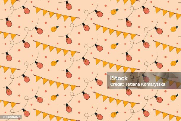 Festif Pattern Seamless Festive Pattern From Light Bulbs And Flags Elements Stock ...