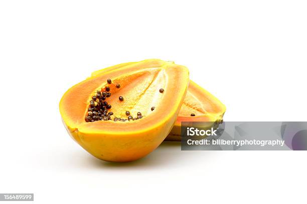 Metade Papaia - Fotografias de stock e mais imagens de Alimentação Saudável - Alimentação Saudável, Amarelo, Comida