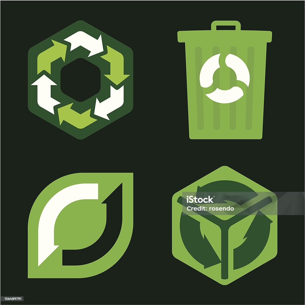 Recycling Symbole (Vektor - Lizenzfrei Bewegung Vektorgrafik