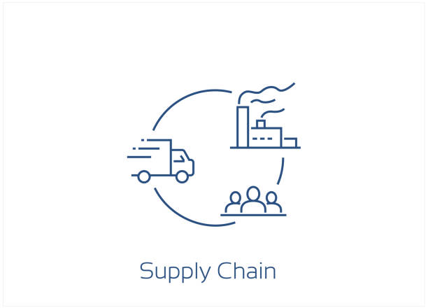 supply chain Vector Icon Design- Editable Stroke supply chain Vector Icon Design- Editable Stroke chain store stock illustrations