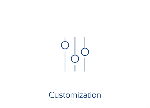 Customization, Equalizer, Configure, Preferences, Customise, Edit Vector Icon Design- Editable Stroke