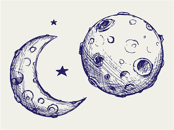 Księżyc i craters księżycowy – artystyczna grafika wektorowa