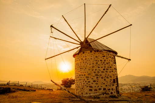 Bodrum windmills at sunset