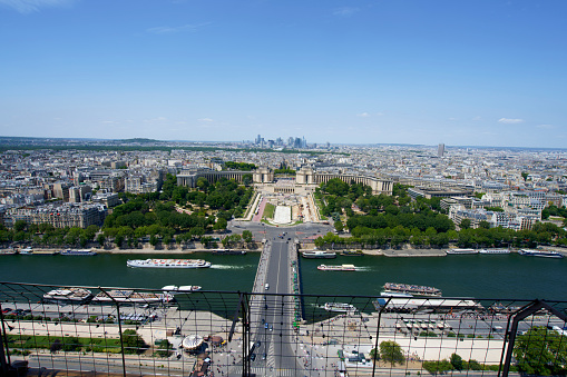 France, Paris, 6 JULY 2023 View across Paris from The Eiffel Tower