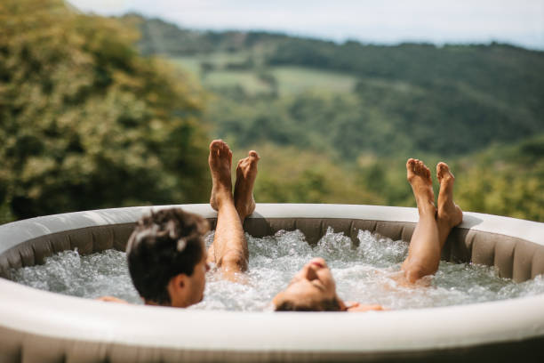 Couple in a hot tub