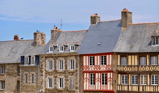 Picturesque old houses in Brittany, France