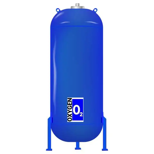 Vector illustration of Oxygen receiver on a stand. Vector graphics.