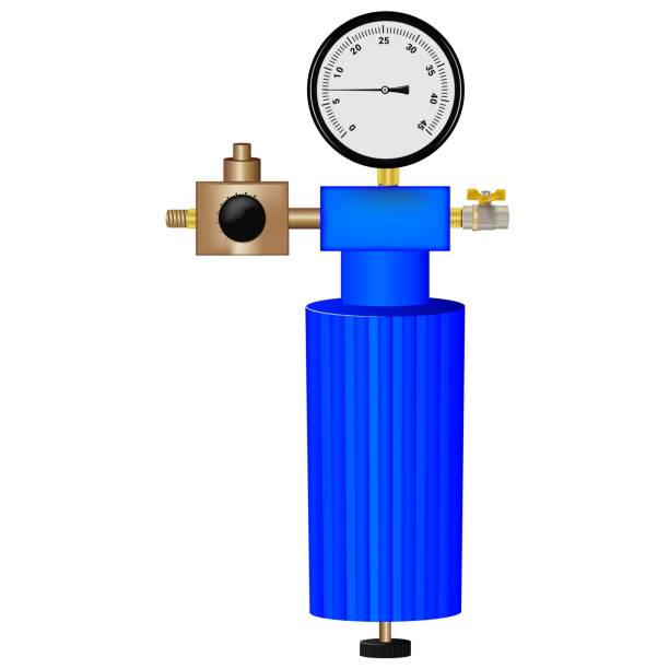 кислородный фильтр с манометром. векторная графика. - oil pump flash stock illustrations