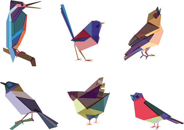 Bекторная иллюстрация Полигональные птиц