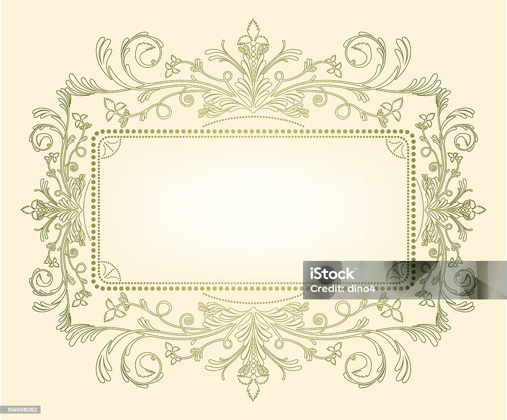 Filigree on Cream An ornate, flowing frame with ample room for text. The gradient center is easily removable. Antique stock vector