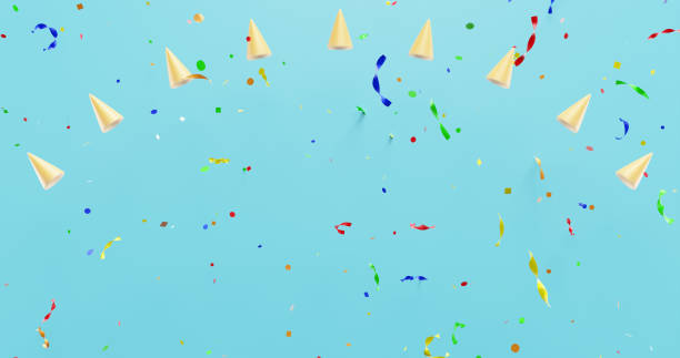 istock Birthday holyday.Cap confetti. 3d rendering 1565085073