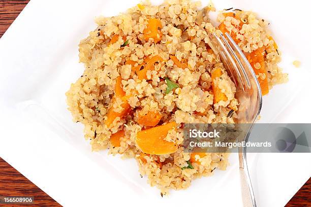Quinoa E Squash - Fotografie stock e altre immagini di Alimentazione sana - Alimentazione sana, Arancione, Bianco